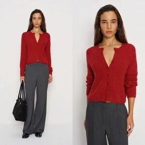 NWT Reformation Clara Crew Cardigan in Lipstick Red Size Small